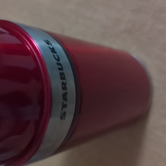 STARBUCKS 17OZ RED THERMOS POUR BUTTON CUP & LID - Picture 8 of 8